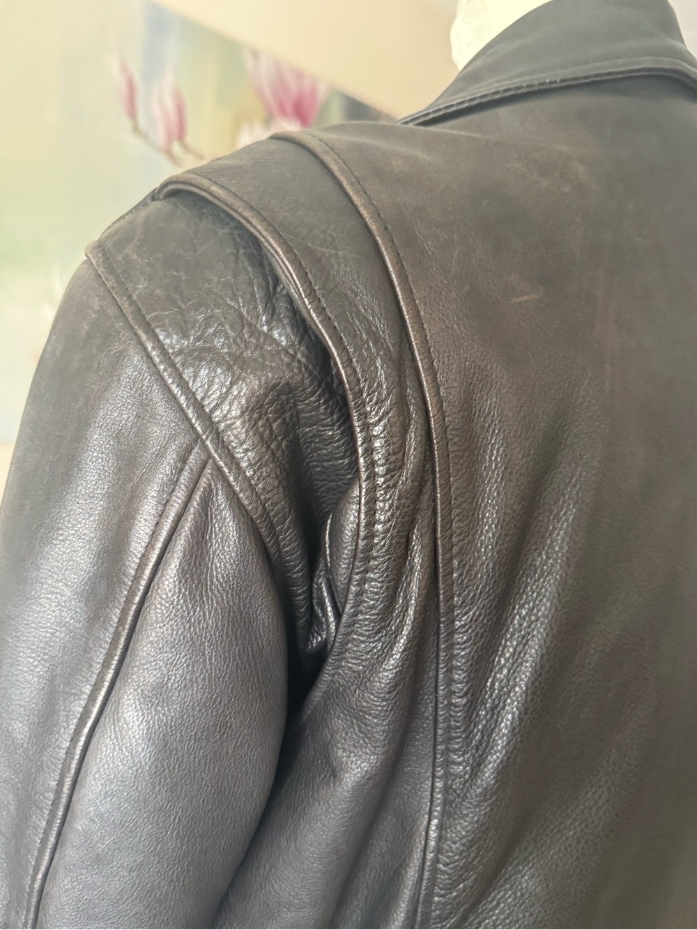 LG Leather Gear Asymmetrical Black Lined Motorcycle Jacket Size L - Picture 4 of 16